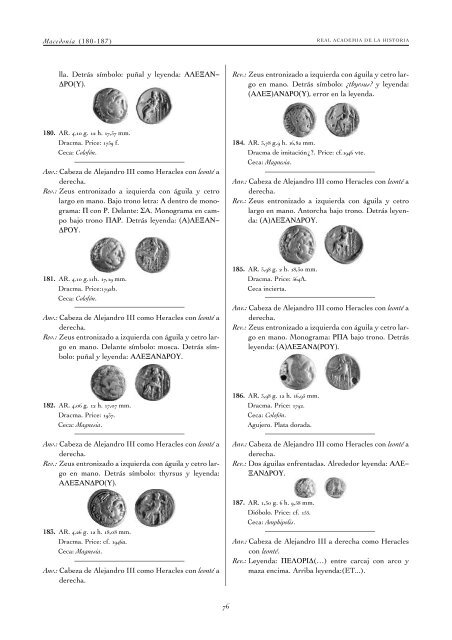 monedas griegas - Real Academia de la Historia