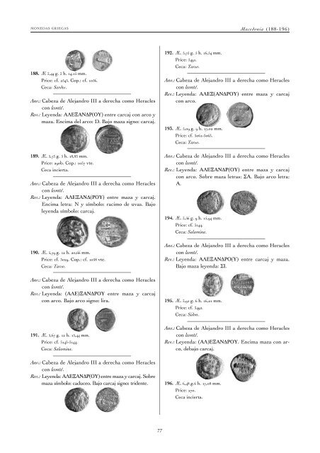 monedas griegas - Real Academia de la Historia