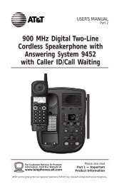 AT&T 9452 2-Line 900 MHz Digital Cordless Phone with Caller ID ...