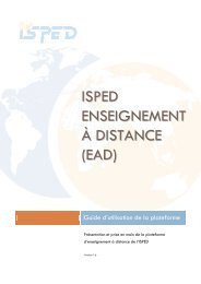 Guide d'utilisation de la plateforme - ISPED-Enseignement à distance