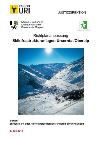 Skiinfrastrukturanlagen Urserntal/Oberalp - Richtplan Graubünden ...