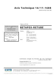 Avis Technique 14/11-1688 BETAPEX-RETUBE - Anjou connectique