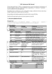 CSV statement file format 1. Account statement format. - Swedbank