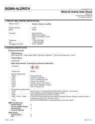 MSDS Sodium Dodecyl Sulfate