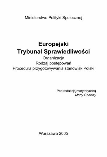 Europejski TrybunaÂ³ SprawiedliwoÅci - Ministerstwo Pracy i Polityki ...