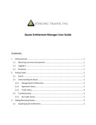 Quote Entitlement Manager User Guide - Sterling Trader