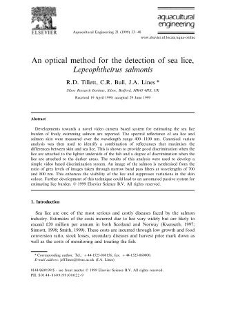 An optical method for the detection of sea lice, Lepeophtheirus ...