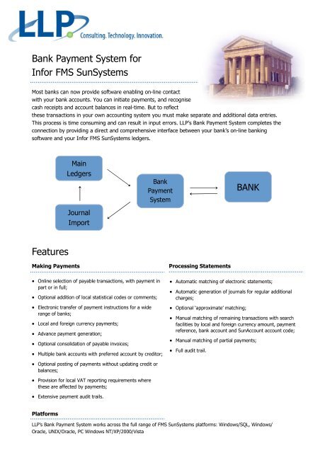 Bank Payment System for Infor FMS SunSystems ... - LLP Group