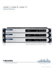 Jupiter Data Sheet - Symetrix
