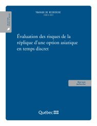 Ãvaluation des risques de la rÃ©plique d'une option ... - Finances