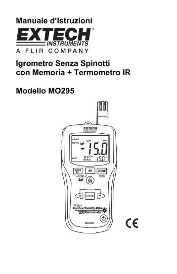 Manuale d'Istruzioni Igrometro Senza Spinotti con Memoria + ...