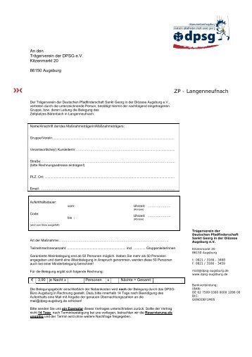 Belegungsvertrag (PDF: 85 kByte) - DPSG DiÃ¶zesanverband ...