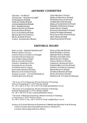 ADVISORY COMMITTEE EDITORIAL BOARD
