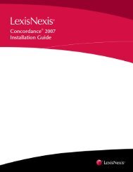 Concordance 2007 Installation Guide - LexisNexis