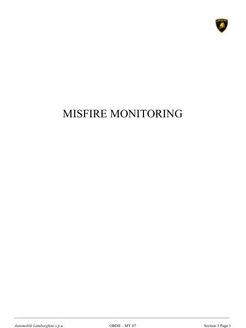 Misfire monitoring - Automobili Lamborghini Holding Spa ...