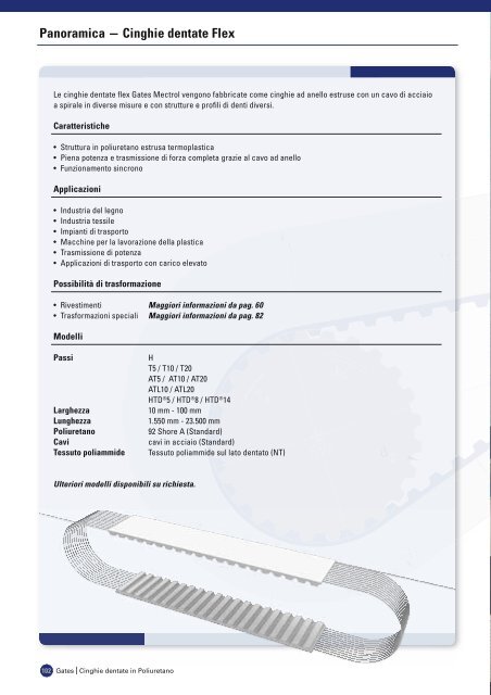 catalogo cinghie dentate in poliuretano - Tecnica Industriale S.r.l.