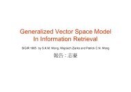 Generalized Vector Space Model In Information Retrieval