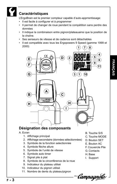 manuale d'uso operation manual manuel d'instructions - Campagnolo