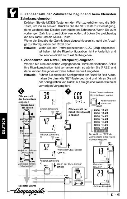 manuale d'uso operation manual manuel d'instructions - Campagnolo