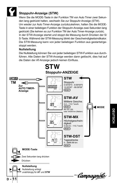 manuale d'uso operation manual manuel d'instructions - Campagnolo