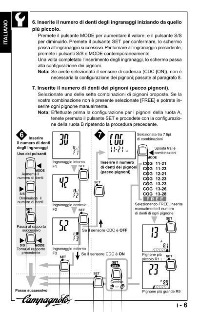 manuale d'uso operation manual manuel d'instructions - Campagnolo