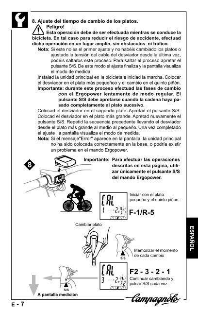 manuale d'uso operation manual manuel d'instructions - Campagnolo