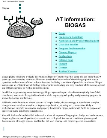 ISAT - AT Information: Biogas - Agri-Environmental Program Archives