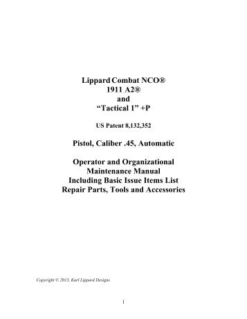 Download the NCO Pistol Manual Here - Karl Lippard