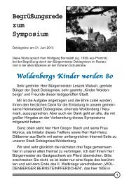 BegrÃ¼Ãungsrede zum Symposium - Dobiegniew / Woldenberg