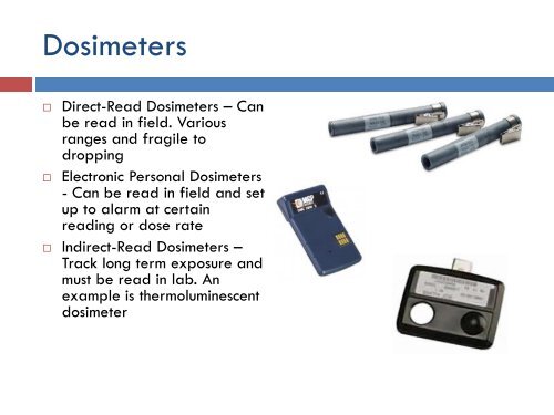 Measuring Radiation and Equipment - West Virginia Division of ...