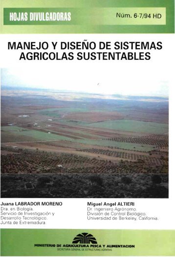 MANEJO Y DISENO DE SISTEMAS AGRICOLAS SUSTENTABLES