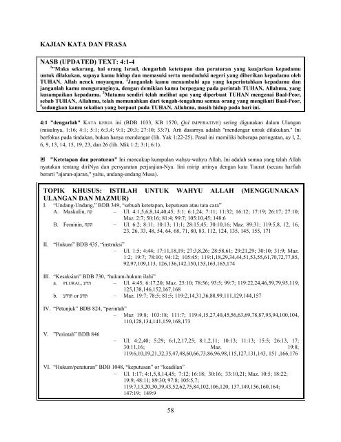 Ulangan - Free Bible Commentary