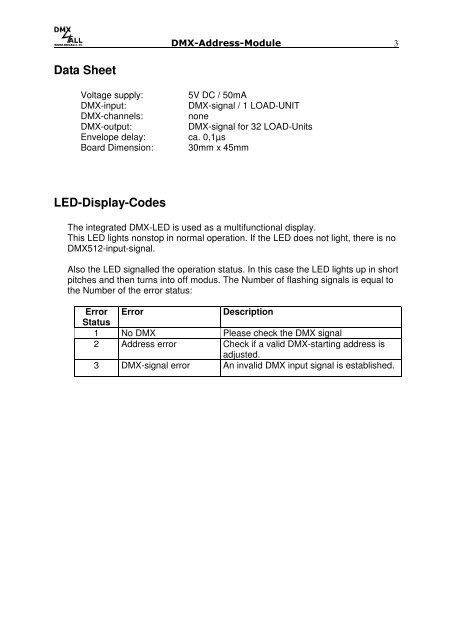 DMX-ADDRESS-MODULE - DMX4ALL GmbH