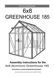 Assembly Instructions - Greenhouse 185 - Summer Garden Buildings