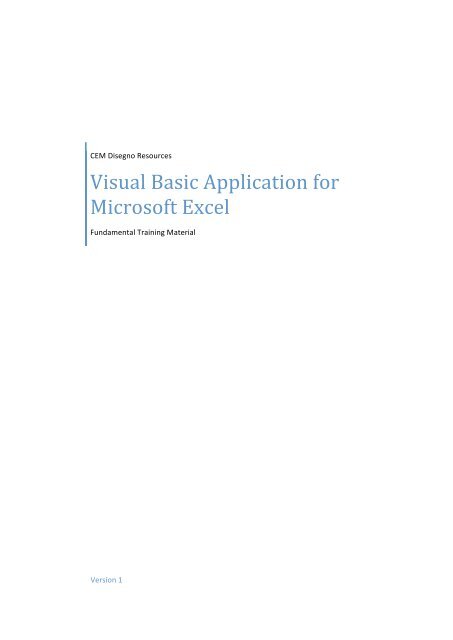 VBA Fundamental Courseware - CEM Disegno