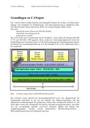 Grundlagen zu Canopen - bei der Elektronikschule Tettnang