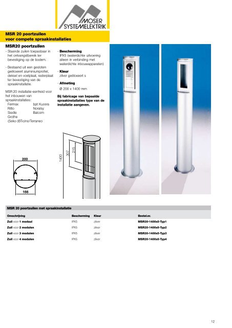 Totaaloverzicht - Moser Systemelektrik