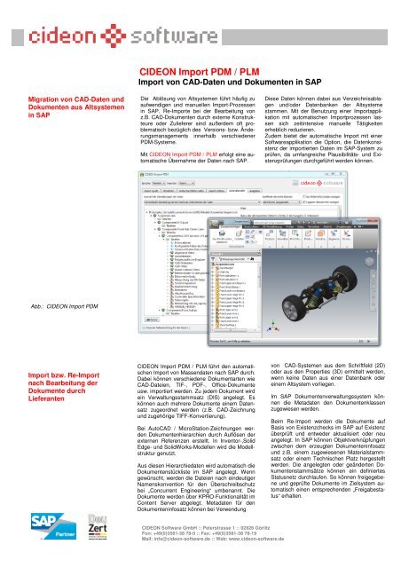 CIDEON Import PDM / PLM - cideon.de