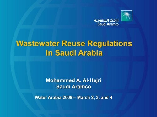 Wastewater Reuse Regulations In Saudi Arabia