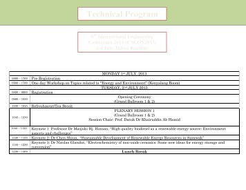 Time Table for Technicial Session