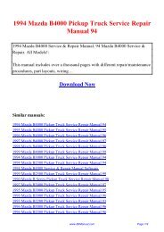 1994 Mazda B4000 Pickup Truck Service Repair ... - Bit Manual