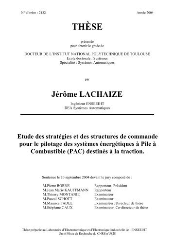 Etude des stratÃ©gies et des structures de commande - Les thÃ¨ses en ...