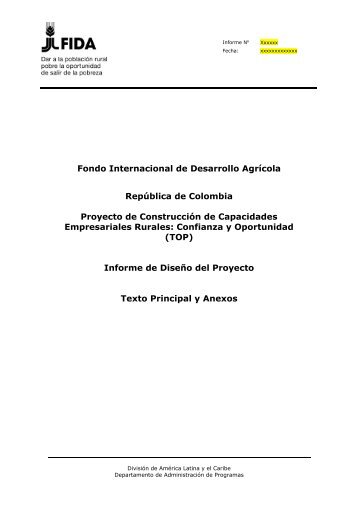 DOCUMENTO DE DISEÑO - International Fund for Agricultural ...