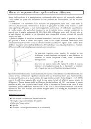 Diffrazione e misura dello spessore di un capello