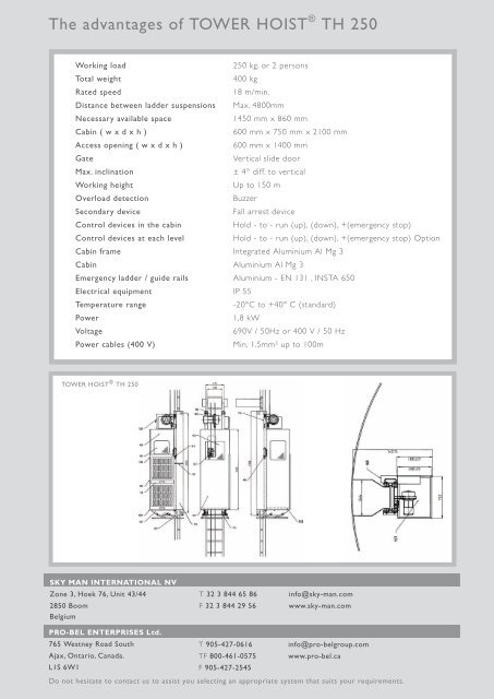 TOWER HOIST TH 250 - DieMMe