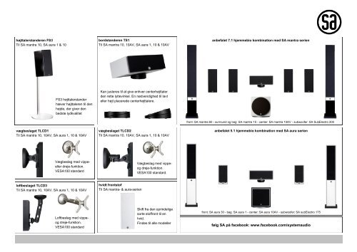 SA mantra- og aura- serie brugsanvisning dansk - System Audio