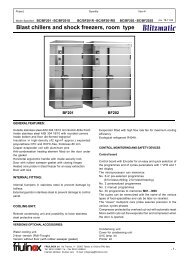 Blast chillers and shock freezers, room type