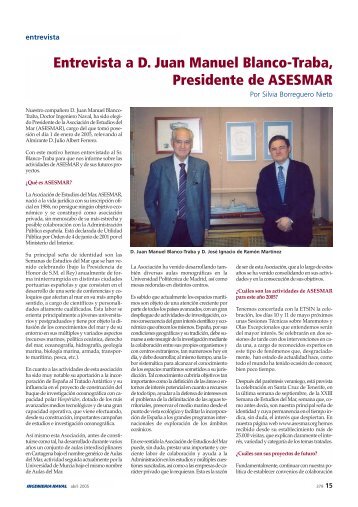 Entrevista a D. Juan Manuel Blanco-Traba, Presidente de ASESMAR