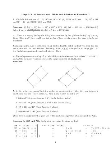 Large MA132 Foundations Hints and Solutions to ... - Of the Clux