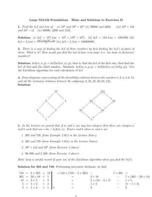 Large Ma132 Foundations Hints And Solutions To Of The Clux